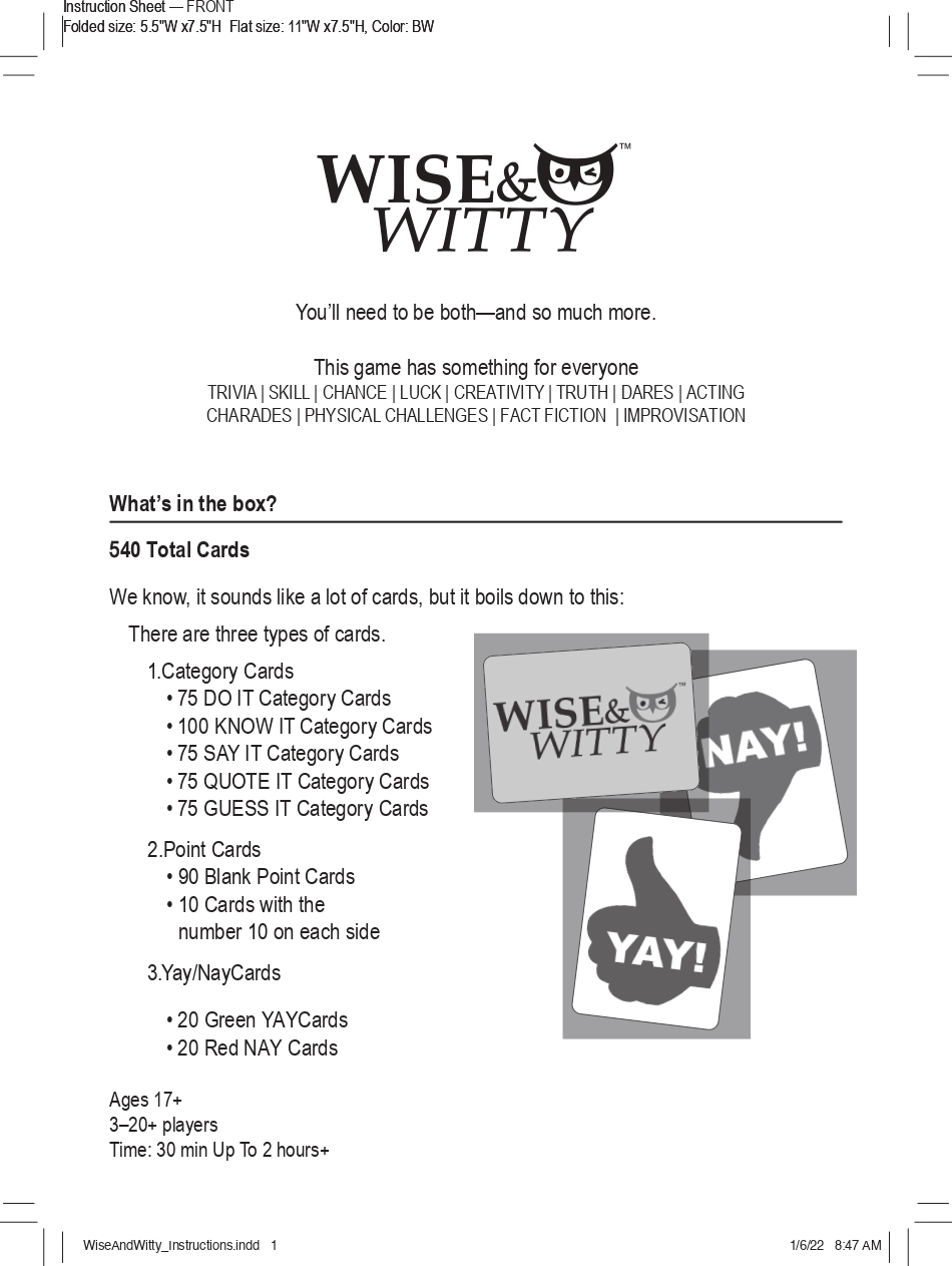 All Game Instructions